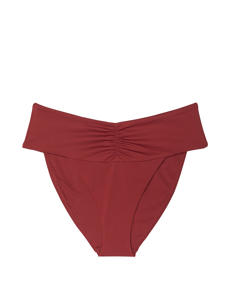 Buy Essential Cinched High Waist Bikini Bottom Russet Order Bikini