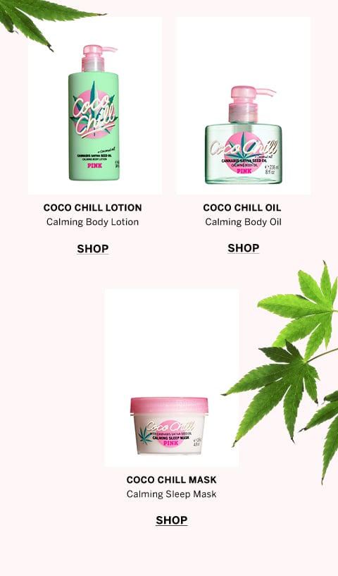  Victoria's Secret Pink Coco Chill Calming Body Lotion with  Cannabis Sativa Seed Oil : Beauty & Personal Care