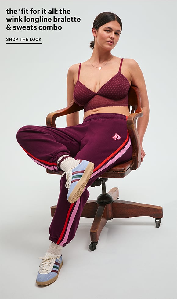 The Fit for It All: The Wink Longline Bralette and Sweats Combo. Shop the Look