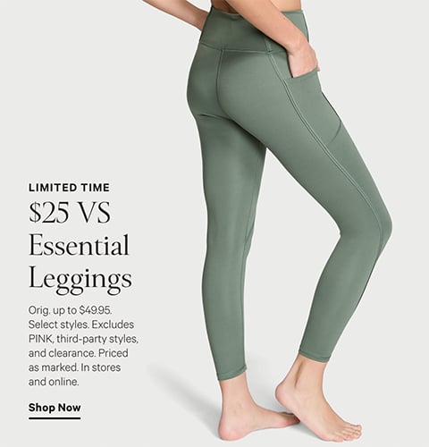 VS Cotton Yoga Mid-Rise Foldover Leggings