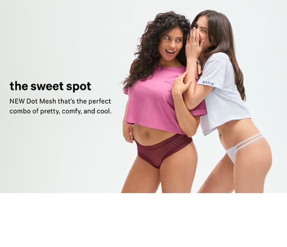 The Sweet Spot. New Dot Mesh thats the perfect combo of pretty, comfy, and cool.