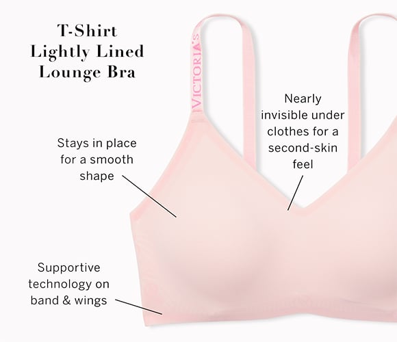 T-Shirt Lightly Lined Lounge Bra - The T-shirt - vs - Victoria's