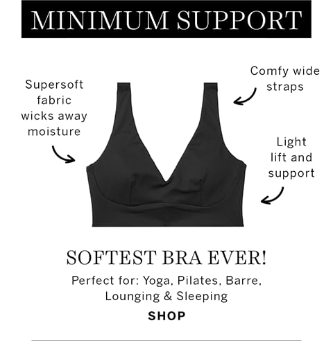 Super Soft Light Support Sports Bra - Black - Ladies