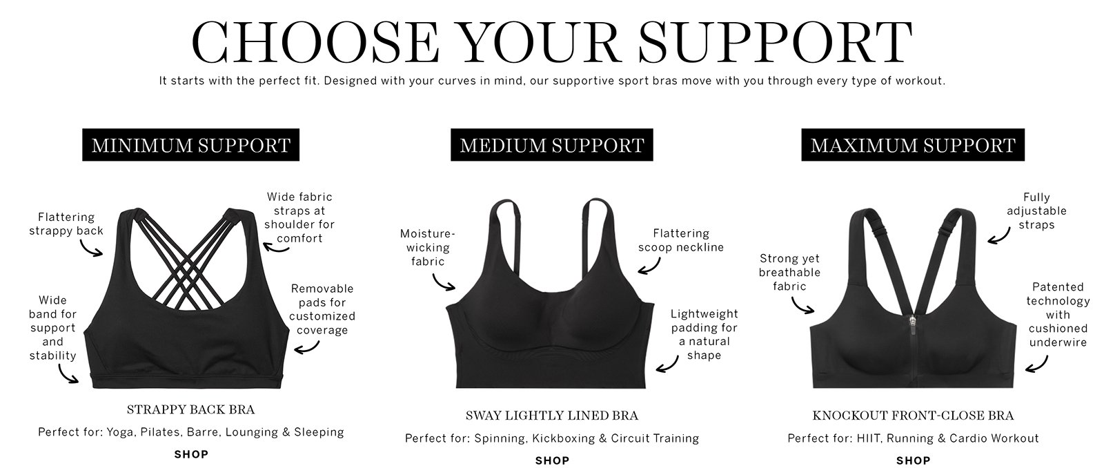 maximum support bras