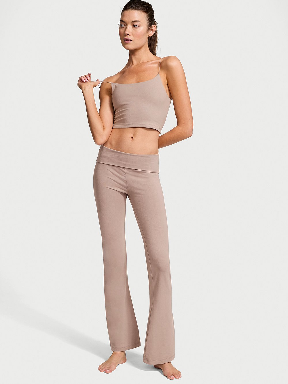 VS Cotton Yoga Foldover Flare Leggings