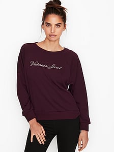 pink crew neck sweater victoria secret