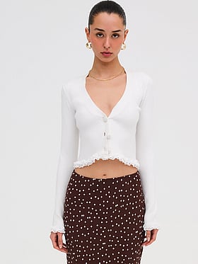 Soft Ribbed Cropped Cardigan