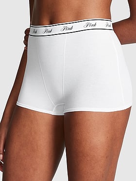 Logo Cotton High-Waist Boyshort Panty