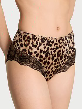 Smooth Lace-Trim High-Waist Brief Panty