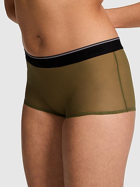 Logo Mesh Boyshort Panty