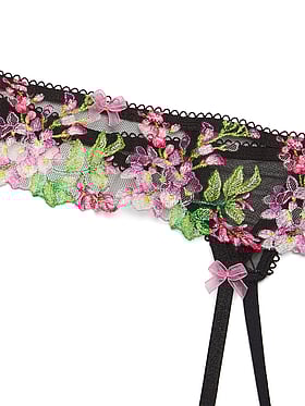 Wisteria Embroidery Garter Belt
