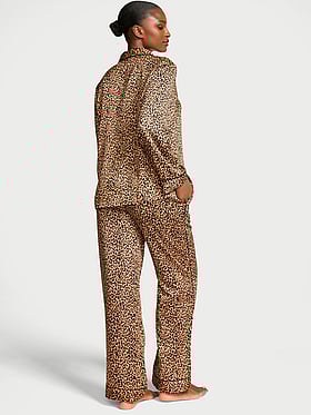 Glazed Satin Long Pajama Set