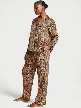 Glazed Satin Long Pajama Set