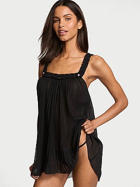 Pleated Ruffle Babydoll Set