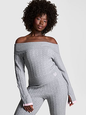 PINK x LoveShackFancy Off-the-Shoulder Sweater