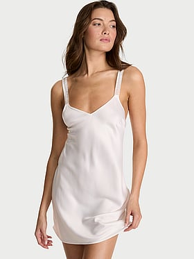 Gradient Shine Strap Satin Slip Dress