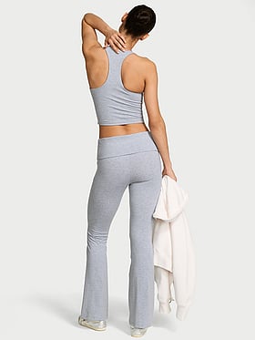 Cotton Foldover Flare Legging