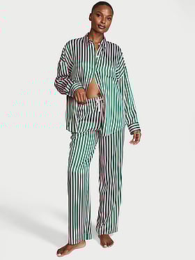 Signature Satin Oversized Long Pajama Set