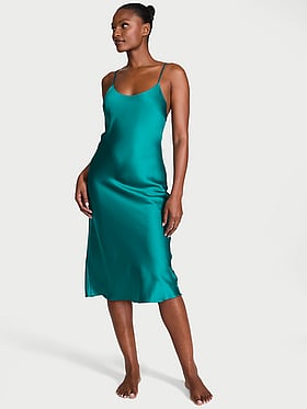 Satin Midi Slip Dress