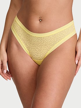 No-Show Leopard Lace Thong Panty