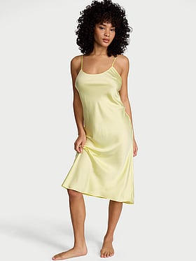 Satin Midi Slip Dress