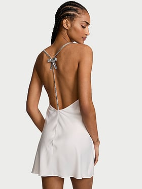 Crystal Bow Satin Mini Slip