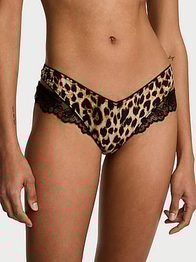 Rose Lace-Trim Cut-Out Thong Panty