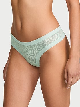 No-Show Leopard Lace Thong Panty