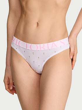 Exploded Logo Cotton Thong Panty