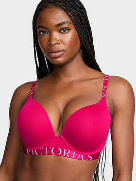 Bombshell Add-2-Cups Cotton Exploded Logo Push-Up Bra