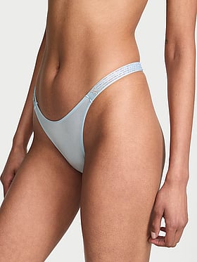 Ombré Stripe Shine Strap Thong Panty