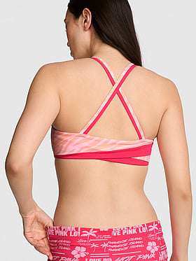 PINK Relay™ Square-Neck Cross-Back Sports Bra