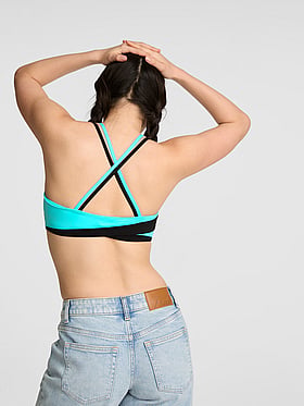 PINK Relay™ Square-Neck Cross-Back Sports Bra