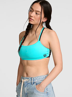 PINK Relay™ Square-Neck Cross-Back Sports Bra