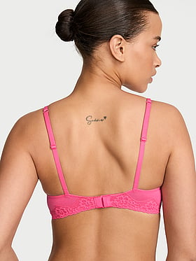 Cotton Lace-Trim Unlined Demi Bra