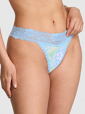 PINK Wink™ Lace-Trim Thong Panty