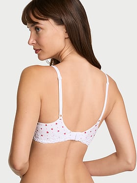 Cotton Lace-Trim Lightly Lined Balconette Bra