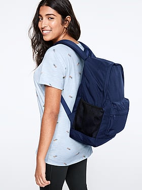 victoria secret pink backpack blue