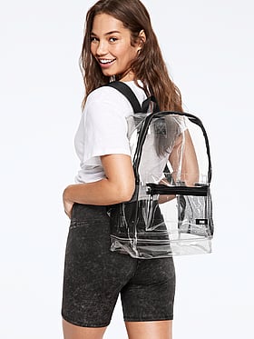 victoria secret pink clear backpack