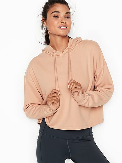 french terry cropped hoodie