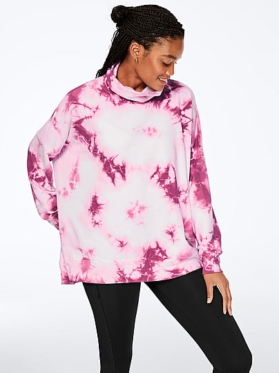 pink tie dye hoodie victoria secret