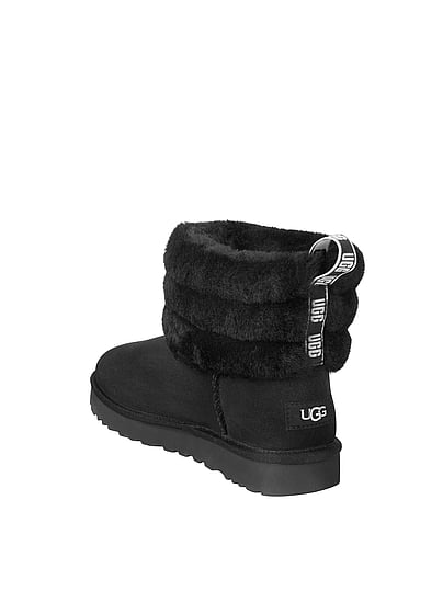 ugg classic mini fluff quilted boot pink