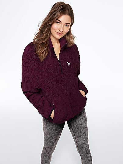 crop sherpa quarter zip