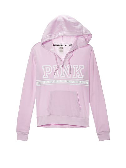 pink quarter zip hoodie