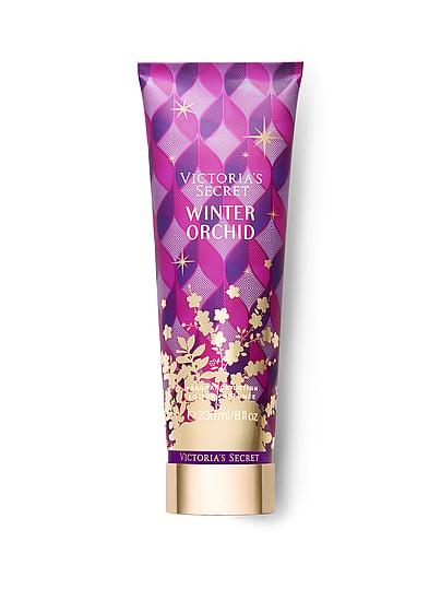 Victoria's Secret new Scents of Holiday Fragrance Lotions, Winter Orchid, offModelFront, 1 of 2