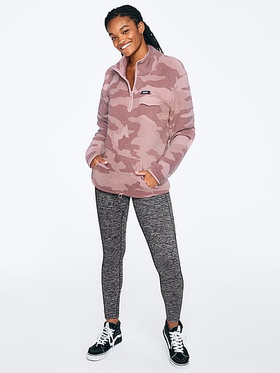 victoria's secret pink fur lined hoodie