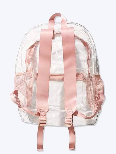 pink victoria secret clear backpack