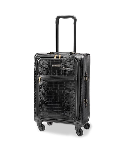 croc embossed suitcase