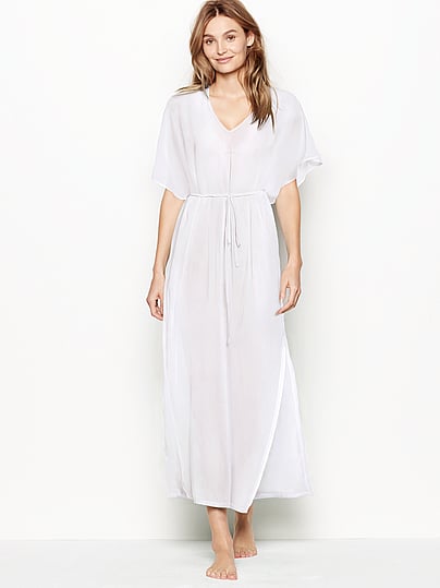 sheer long caftan cover up