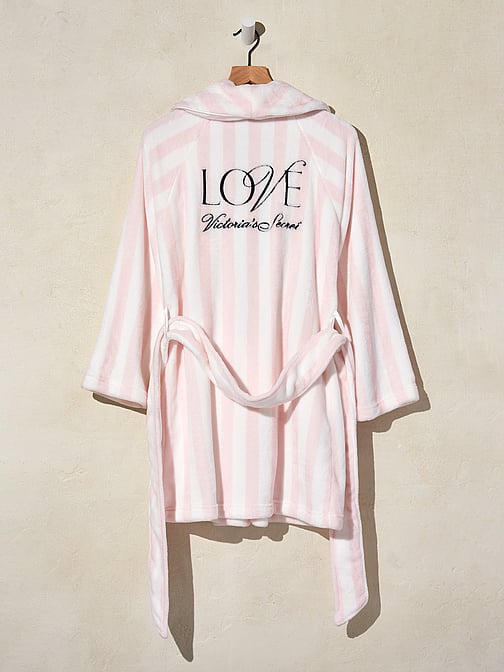 victoria secret logo short cozy robe